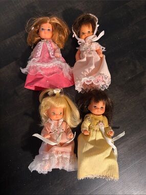 Vintage 1970s Mattel Rosebud Babies Lot of 4 Dolls